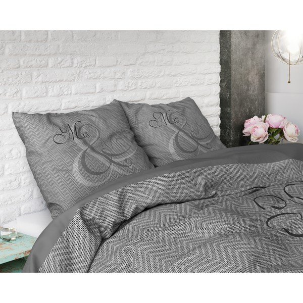Bawełniana pościel jednoosobowa Pure Cotton Mr and Mrs Knitted, 140x200/220 cm-image-1
