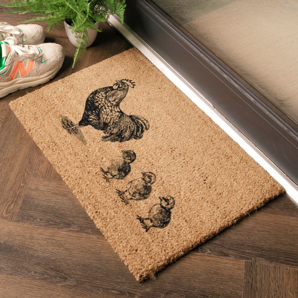 Wycieraczka z włókna kokosowego 40x60 cm Chickens and Chicks – Artsy Doormats (zdjęcie 5)