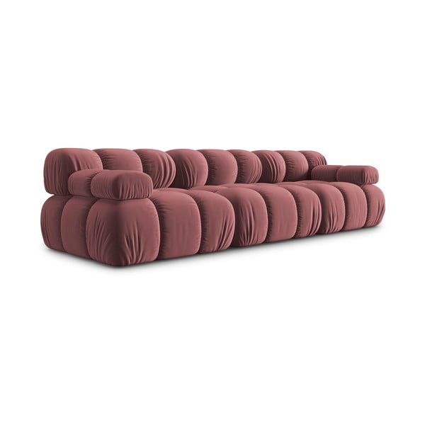 Różowa aksamitna sofa 282 cm Bellis – Micadoni Home-image-3
