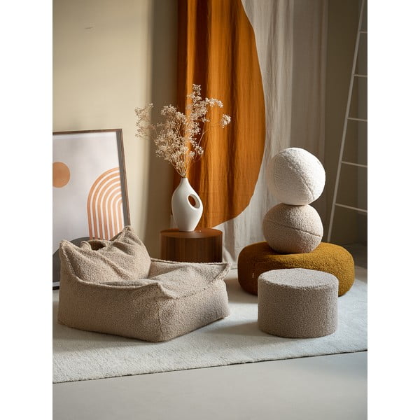 Jasnobrązowy dziecięcy worek do siedzenia z materiału bouclé Chair – Wigiwama-image-4