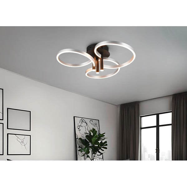 Lampa sufitowa LED w czarno-srebrnym kolorze ze ściemniaczem Caruso – Trio-image-1