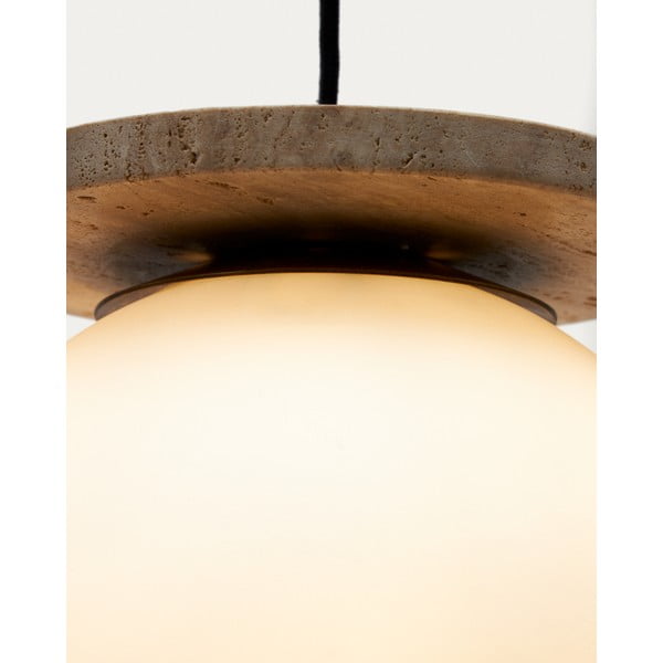 Biała lampa wisząca ze szklanym kloszem ø 20 cm Malachi – Kave Home-image-2