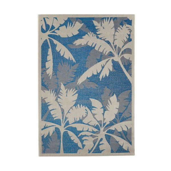 Niebiesko-szary dywan odpowiedni na zewnątrz Floorita Palms, 135x190 cm