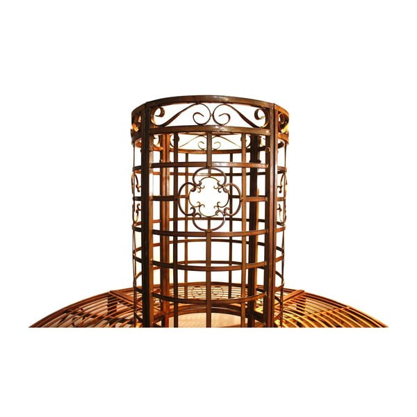 Czarno-ciemnobrązowa metalowa ławka ogrodowa Larissa – Garden Pleasure-image-2