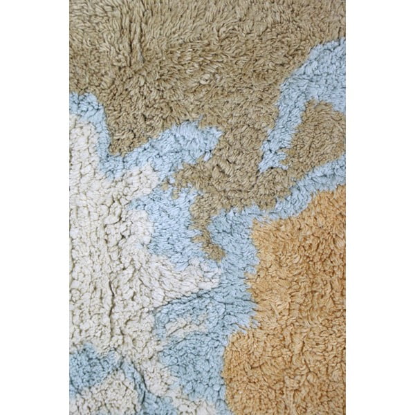 Niebiesko-beżowy bawełniany dziecięcy dywan do zabawy tkany ręcznie odpowiedni do prania 70x100 cm Mini Worldmap – Lorena Canals-image-1