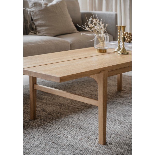 Ciemny naturalny stolik z drewna dębowego Rowico Ness, 160x60 cm-image-3
