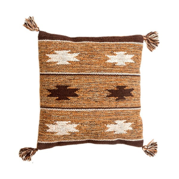 Pomarańczowa poduszka ręcznie tkana Navaei & Co Kalush Kilim, 45x45 cm