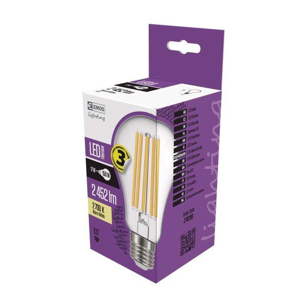 Żarówka LED EMOS Filament A67 Warm White, 17W E27-image-1