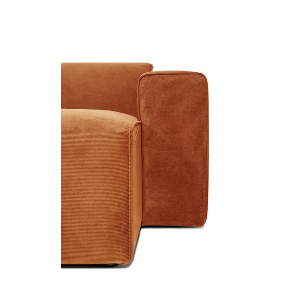 Pomarańczowy sztruksowy narożnik modułowy Scandic Sting, prawostronny-image-4