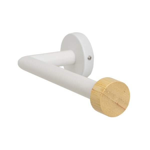 Biały metalowy uchwyt ścienny na papier toaletowy – Casa Selección-image-2