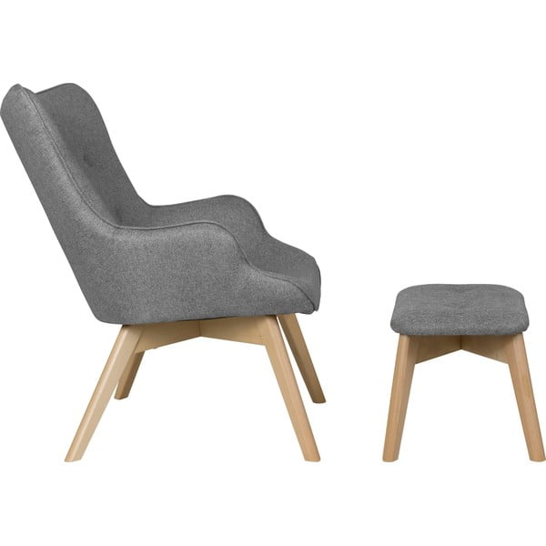 Szary fotel z podnóżkiem Niko – Ropez-image-3