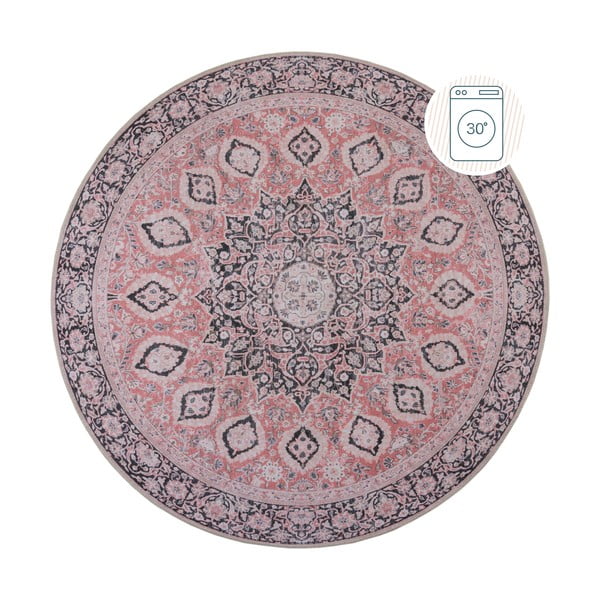 Różowy okrągły dywan odpowiedni do prania ø 180 cm Somerton – Flair Rugs