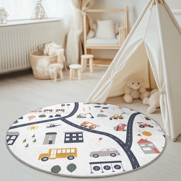 Dziecięcy dywan do zabawy odpowiedni do prania ø100 cm World Around Me – Mila Home-image-2