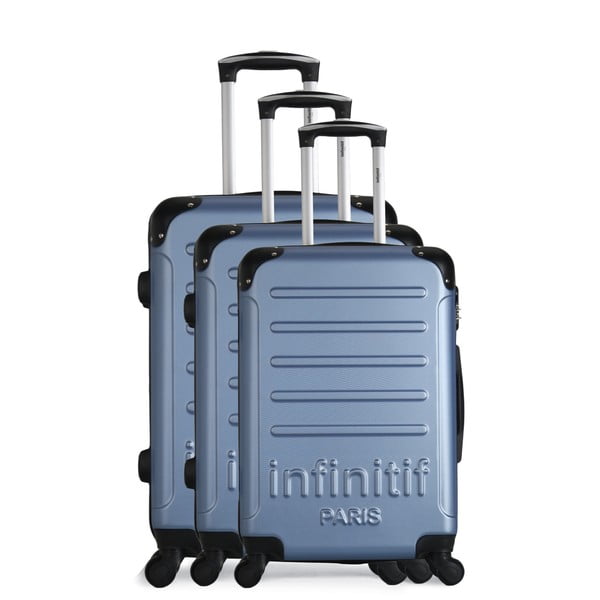 Komplet 3 jasnoniebieskich walizek podróżnych na kółkach Infinitif Horten-A