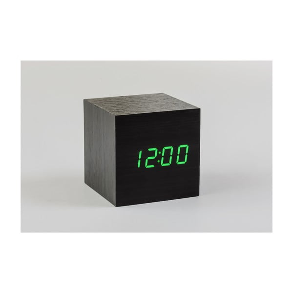 Budzik Cube Click Clock z zielonym LED, czarny-image-2