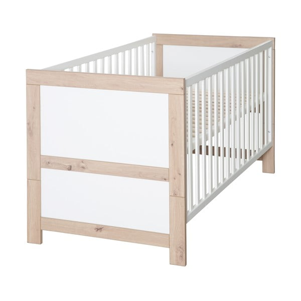 Biało-naturalne łóżeczko 70x140 cm Malo – Roba