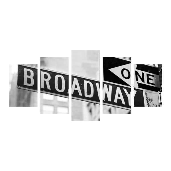 Wieloczęściowy obraz Black&White Broadway, 100x50 cm