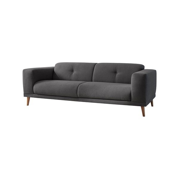 (II. jakość) Ciemnoszara sofa z podnóżkiem Bobochic Paris Luna-image-3