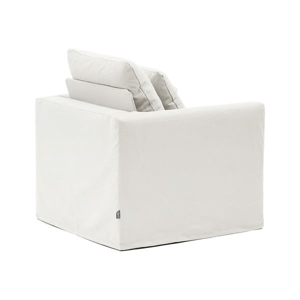 Biały lniany fotel Nora – Kave Home-image-4