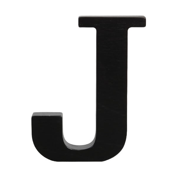 Czarna drewniana litera Typoland J