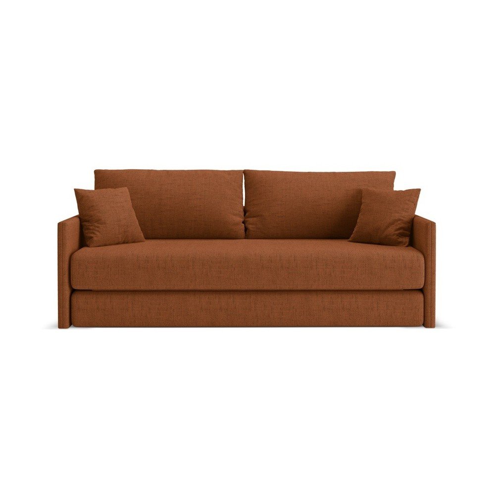 Rozkładana sofa z tkaniny szenilowej w kolorze terakoty 209 cm Shannon – Cosmopolitan Design