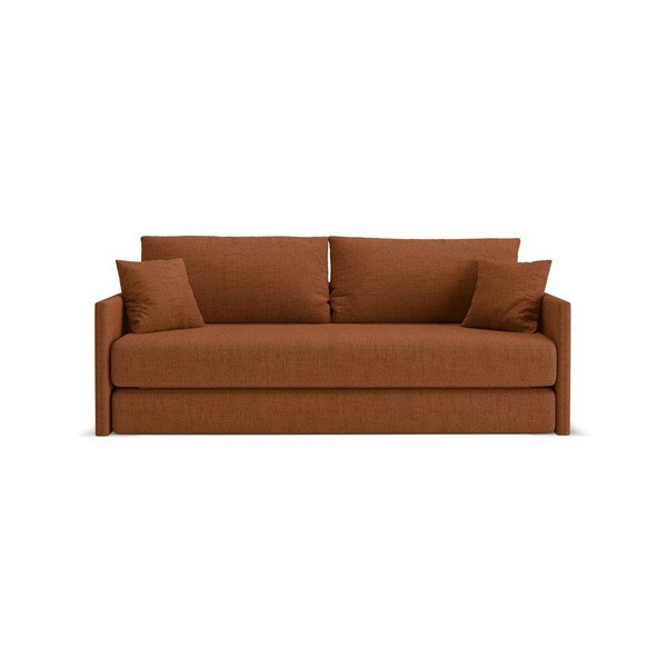Rozkładana sofa z tkaniny szenilowej w kolorze terakoty 209 cm Shannon – Cosmopolitan Design