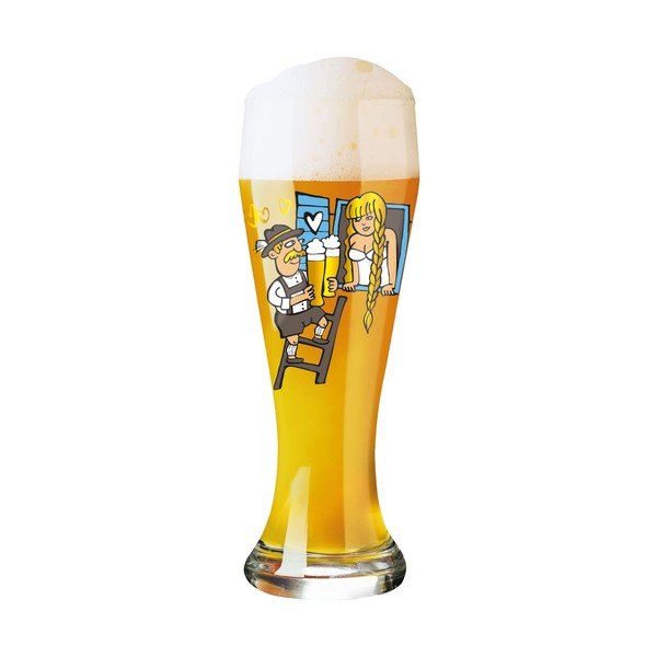 Komplet szklanki do piwa ze szkła kryształowego i 5 podkładek Ritzenhoff Martina Schlenke, 645 ml