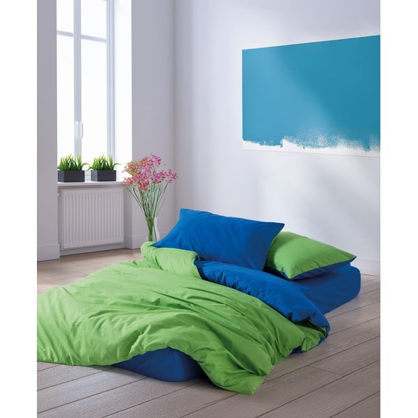Zielono-niebieska pościel dwuosobowa z bawełny renforcé z prześcieradłem/4-częściowa 200x220 cm Sage – Mijolnir-image-4