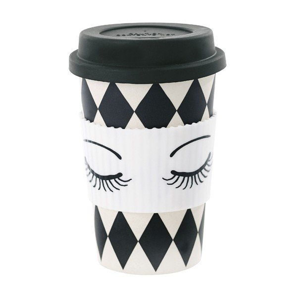 Bambusowy kubek podróżny Miss Étoile Harlequin Rose, 0,5 l