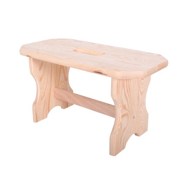 Stołek z litego drewna sosnowego Forte – Rojaplast-image-2