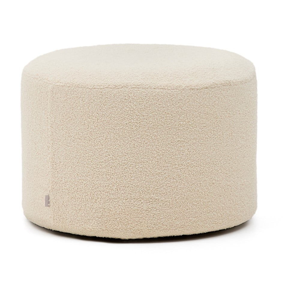 Kremowy puf z materiału bouclé Kaeli – Kave Home