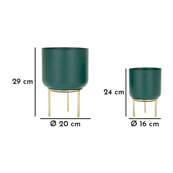 Metalowe osłonki na doniczki zestaw 2 szt. ø 20 cm Grent – Mauro Ferretti-image-3