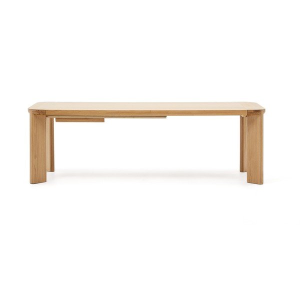 Rozkładany stół z blatem w dekorze dębu z dodatkowym blatem 100x240 cm Jondal – Kave Home-image-3