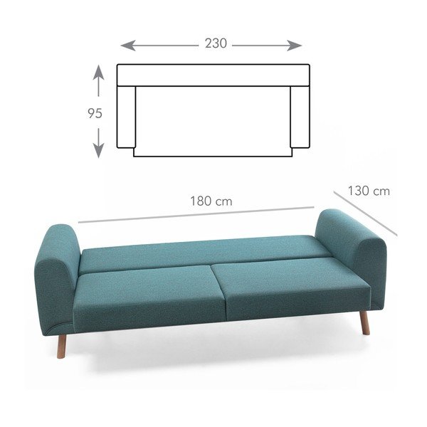 Turkusowa sofa rozkładana Balcab Home Dorothy-image-2