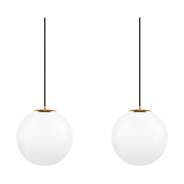Biała lampa wisząca z detalami w złotym kolorze Sotto Luce TSUKI L Elementary 2S-image-2