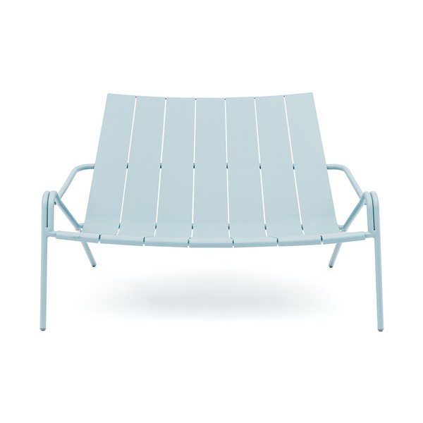 Niebieska metalowa ławka ogrodowa Fleole – Ezeis-image-1