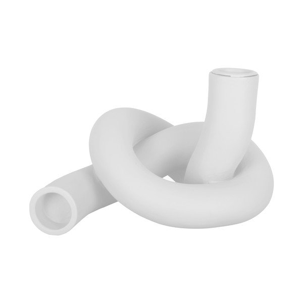 Biały ceramiczny świecznik PT LIVING Knot