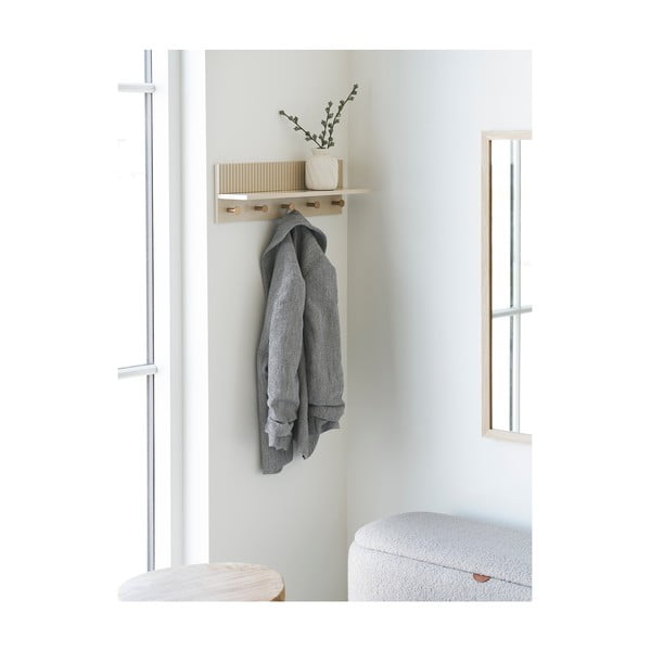Beżowy wieszak ścienny z półką 50 cm Rocca – House Nordic-image-1