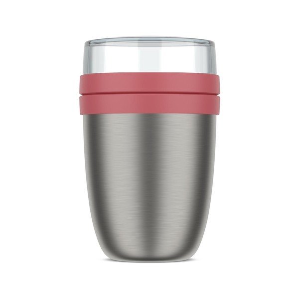 Jasnoczerwony/w kolorze srebra termos na jedzenie ze stali nierdzewnej 500 ml Ellipse – Mepal-image-4