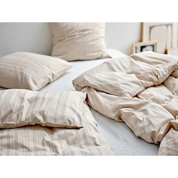 Beżowa adamaszkowa pościel jednoosobowa 140x200 cm Noble – Södahl-image-1