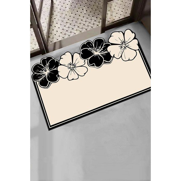 Czarny/kremowy dywanik łazienkowy 60x100 cm Morpho – Foutastic-image-1