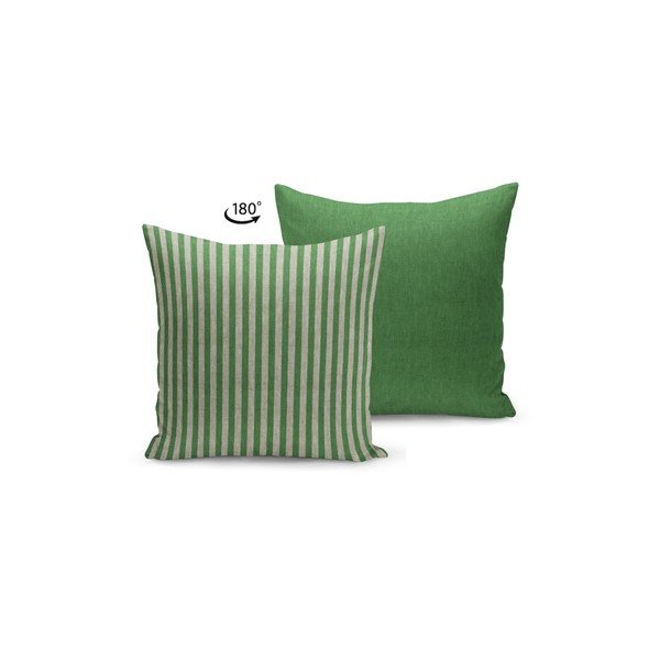 Zielono-beżowa poszewka na poduszkę Kate Louise Stripes, 45x45 cm-image-1