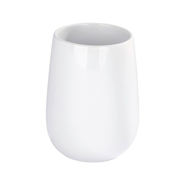 Biały kubek ceramiczny na szczoteczki do zębów Wenko Malta-image-2