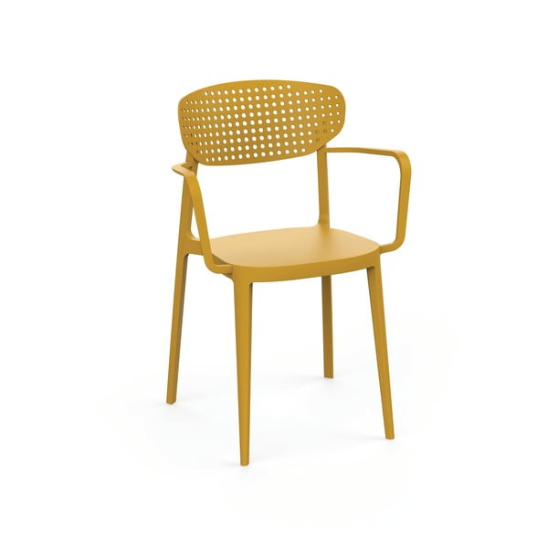 Żółte plastikowe krzesło ogrodowe Aire – Rojaplast
