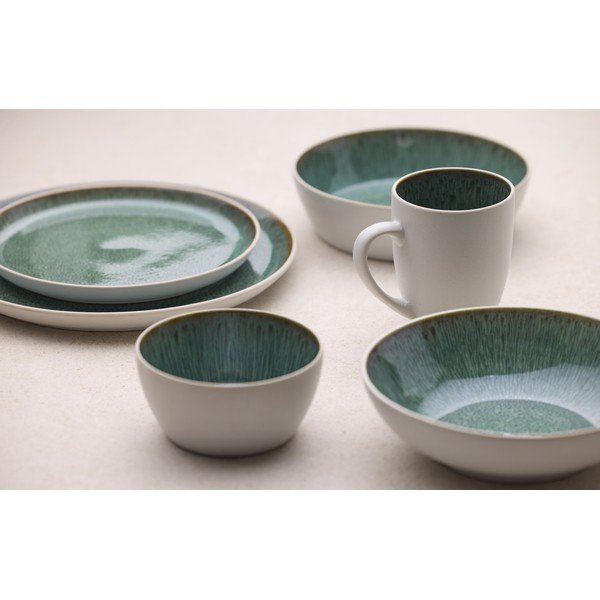 Biało-zielona kamionkowa miska 850 ml Gastro White/Green – Bitz-image-1