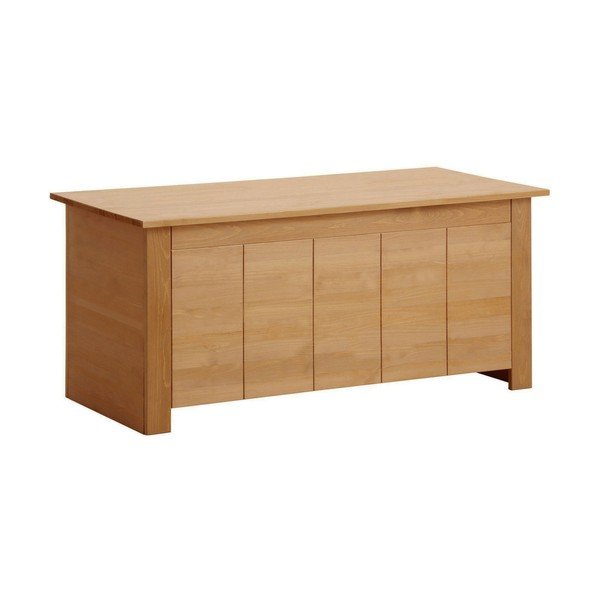 Skrzynia z litego drewna sosnowego w naturalnym kolorze 100x45 cm Bertram – Støraa-image-1