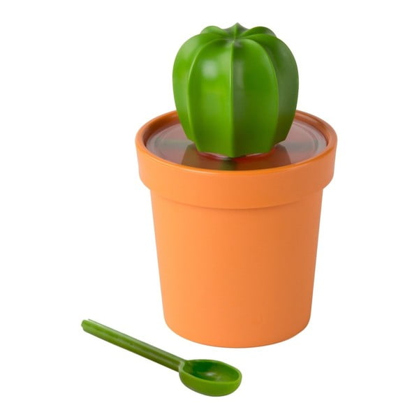 Pomarańczowo-zielony pojemnik w kształcie kaktusa Qualy&CO Cacnister