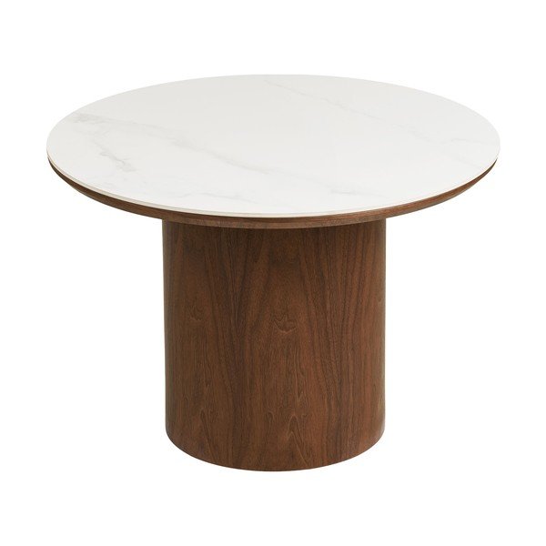 Okrągły stolik z ceramicznym blatem w ciemnym naturalnym kolorze ø 60 cm Noli – House Nordic-image-2