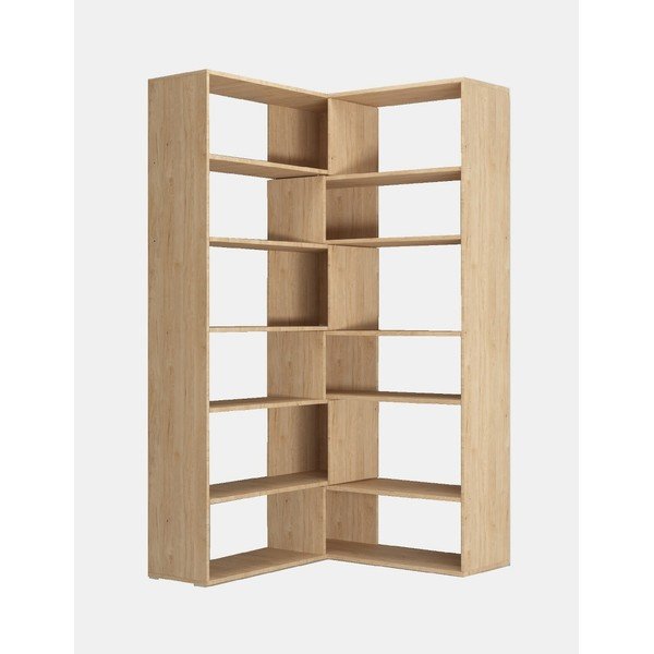 Brązowa narożna biblioteczka Twin, wys. 179 cm-image-2