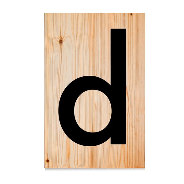 Drewniana tabliczka Letters D